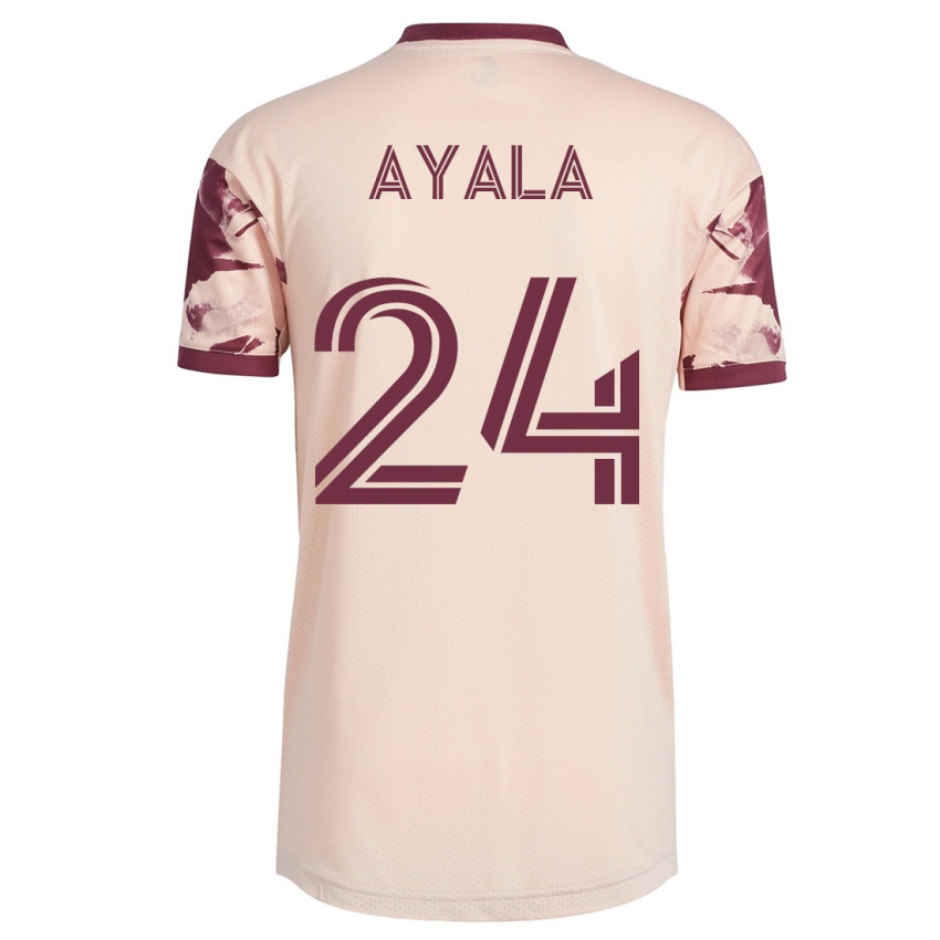 Kinder David Ayala #24 Cremefarben Auswärtstrikot Trikot 2023/24 T-Shirt Österreich