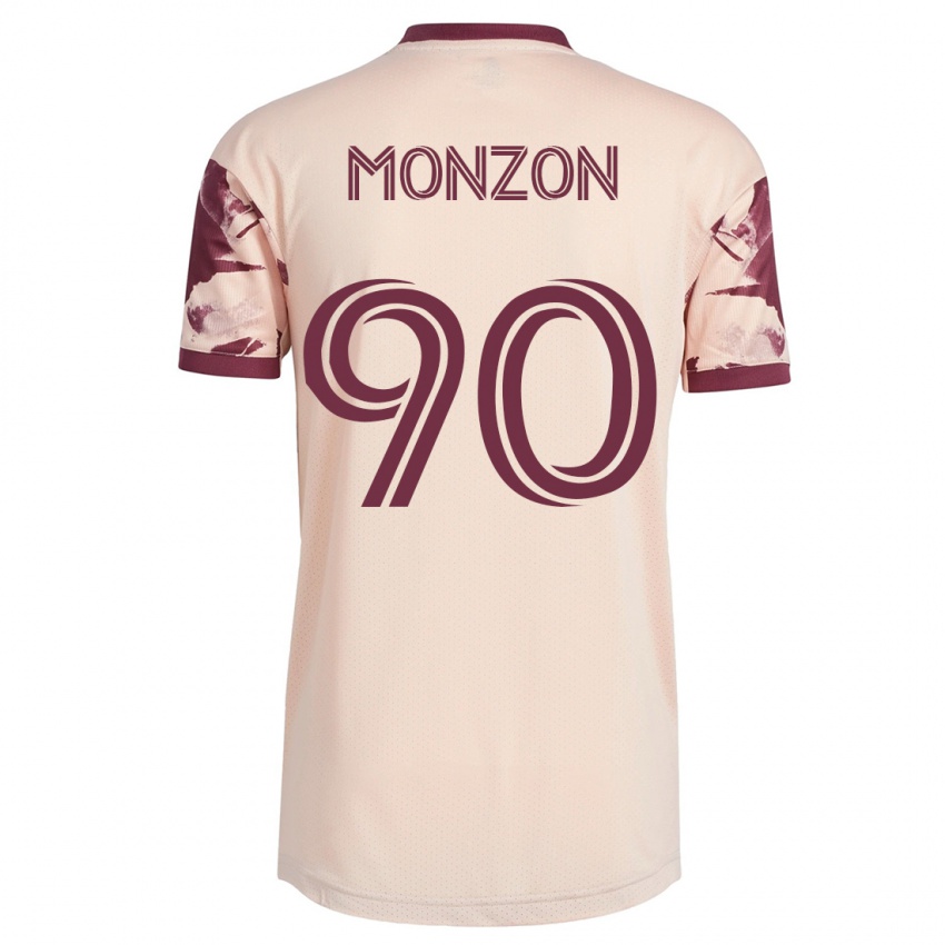 Kinder Florián Monzón #90 Cremefarben Auswärtstrikot Trikot 2023/24 T-Shirt Österreich
