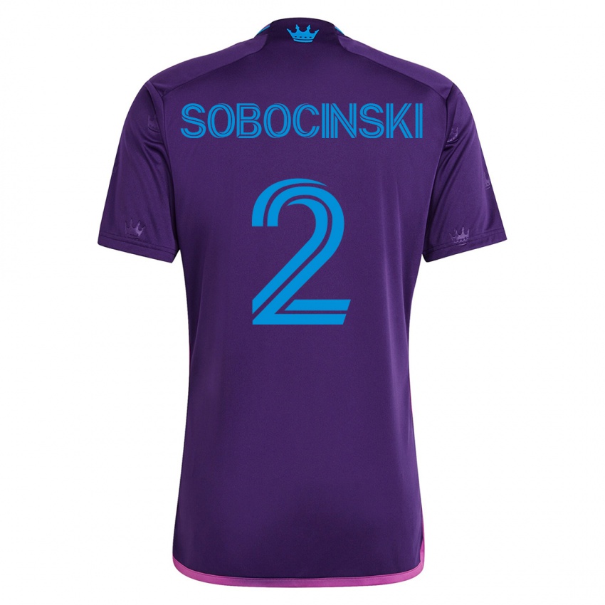 Kinder Jan Sobocinski #2 Violett Auswärtstrikot Trikot 2023/24 T-Shirt Österreich