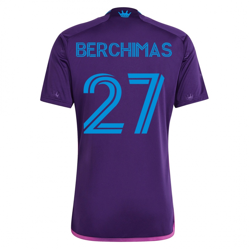 Kinder Nimfasha Berchimas #27 Violett Auswärtstrikot Trikot 2023/24 T-Shirt Österreich