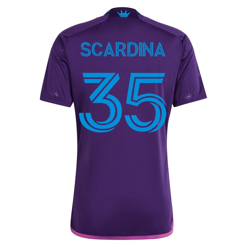 Kinder Nick Scardina #35 Violett Auswärtstrikot Trikot 2023/24 T-Shirt Österreich