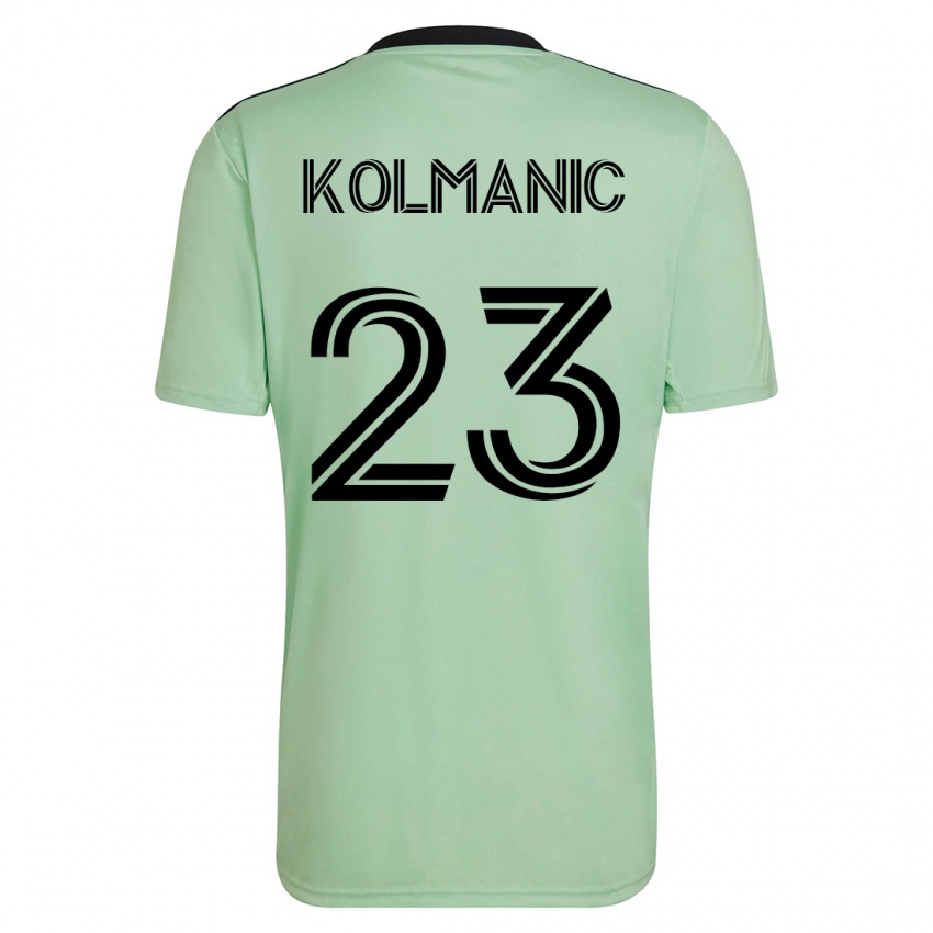 Kinder Zan Kolmanic #23 Hellgrün Auswärtstrikot Trikot 2023/24 T-Shirt Österreich