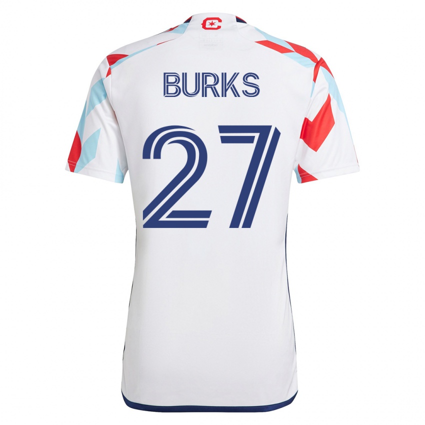 Kinder Kendall Burks #27 Weiß Blau Auswärtstrikot Trikot 2023/24 T-Shirt Österreich