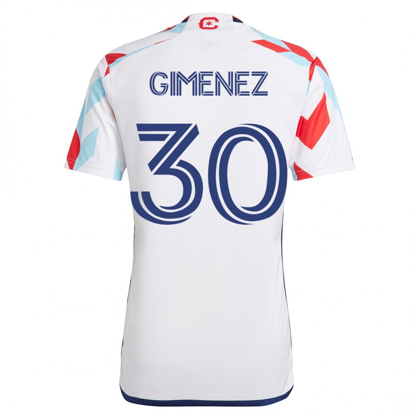 Kinder Gastón Giménez #30 Weiß Blau Auswärtstrikot Trikot 2023/24 T-Shirt Österreich