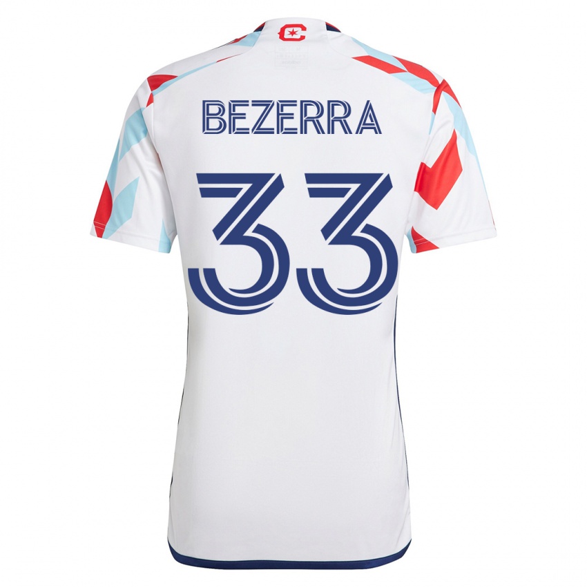 Kinder Victor Bezerra #33 Weiß Blau Auswärtstrikot Trikot 2023/24 T-Shirt Österreich