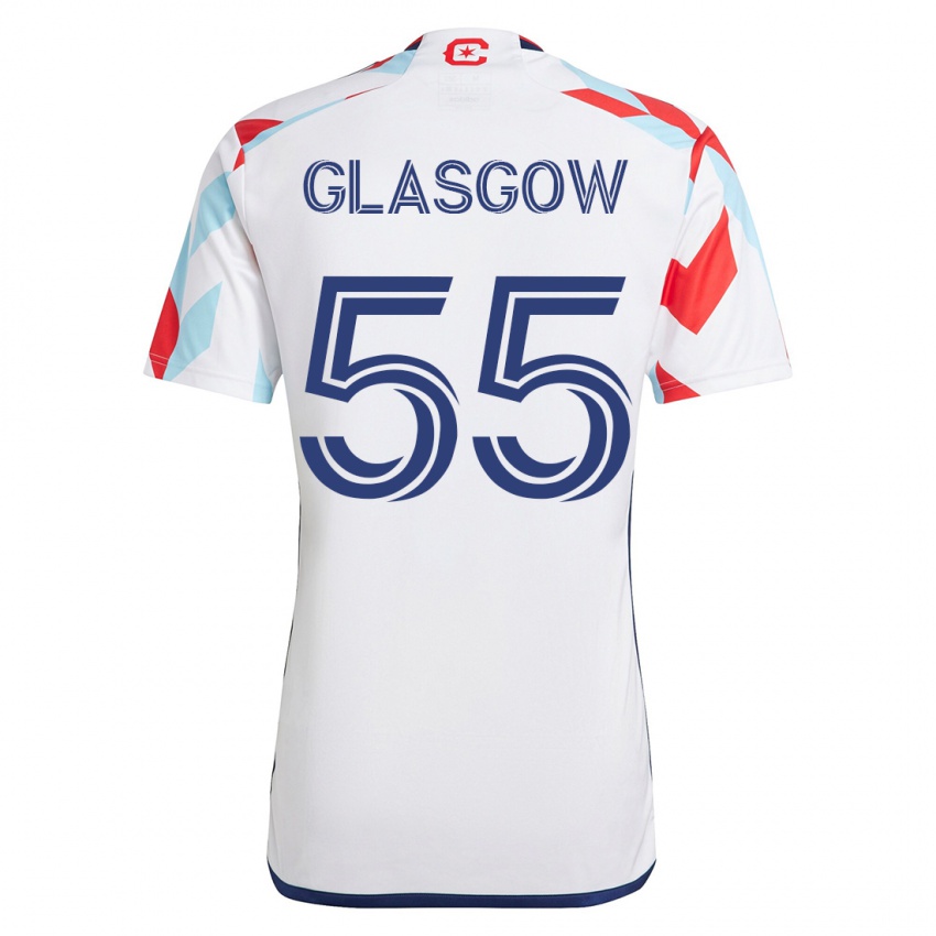 Kinder Omari Glasgow #55 Weiß Blau Auswärtstrikot Trikot 2023/24 T-Shirt Österreich