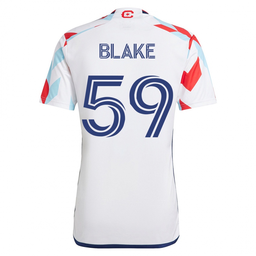 Kinder Romain Blake #59 Weiß Blau Auswärtstrikot Trikot 2023/24 T-Shirt Österreich
