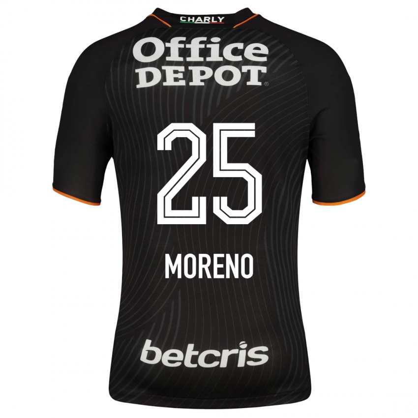 Kinder Carlos Moreno #25 Schwarz Auswärtstrikot Trikot 2023/24 T-Shirt Österreich