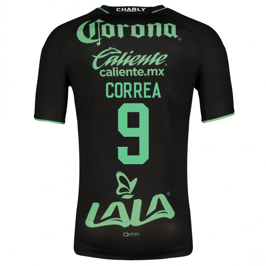 Kinder Javier Correa #9 Schwarz Auswärtstrikot Trikot 2023/24 T-Shirt Österreich