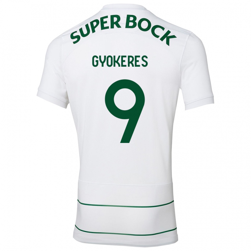 Kinder Viktor Gyökeres #9 Weiß Auswärtstrikot Trikot 2023/24 T-Shirt Österreich