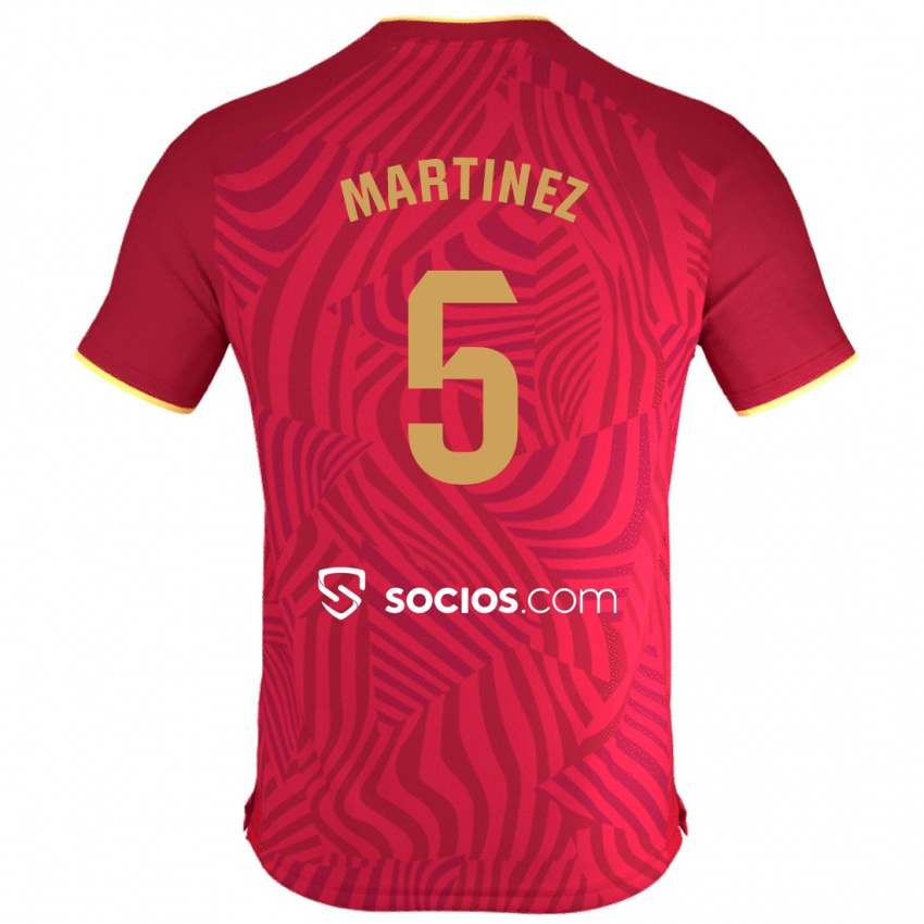 Kinder Sergio Martínez #5 Rot Auswärtstrikot Trikot 2023/24 T-Shirt Österreich