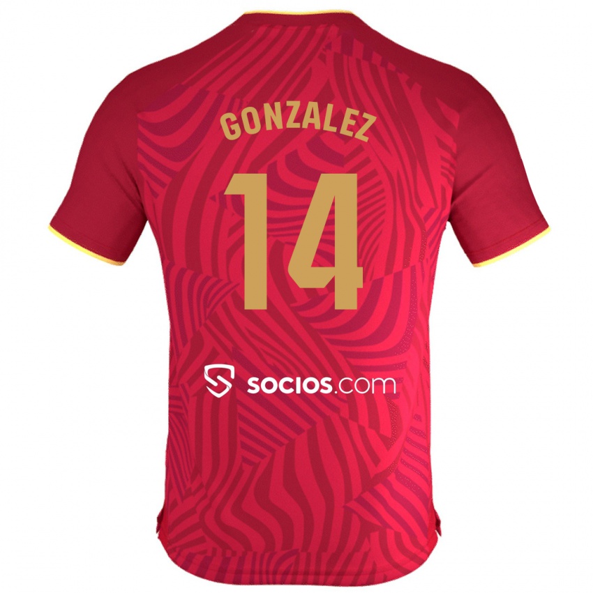 Kinder Alberto González #14 Rot Auswärtstrikot Trikot 2023/24 T-Shirt Österreich