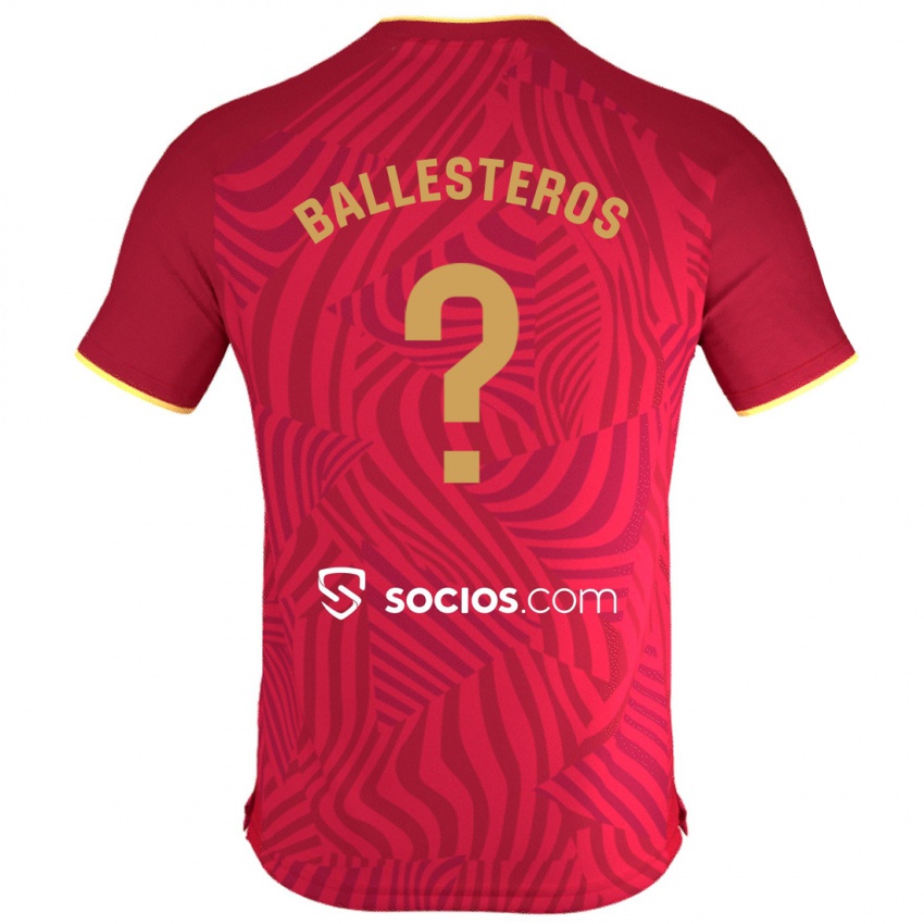 Kinder Gonzalo Ballesteros #0 Rot Auswärtstrikot Trikot 2023/24 T-Shirt Österreich