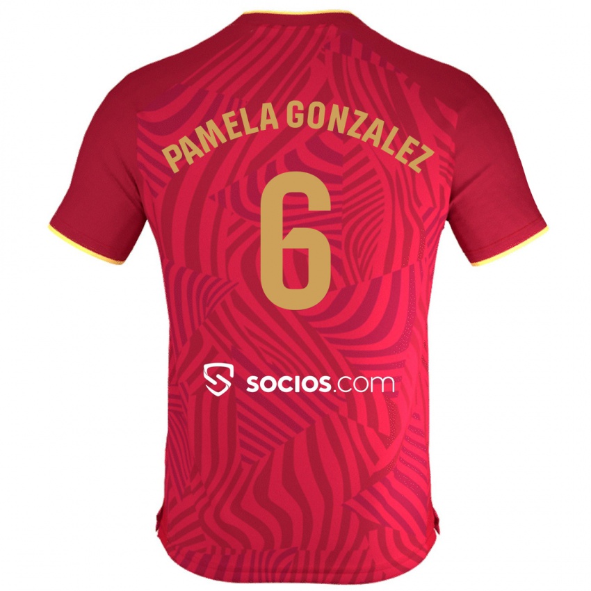 Kinder Cinthia Pamela González Medina #6 Rot Auswärtstrikot Trikot 2023/24 T-Shirt Österreich
