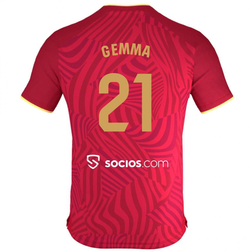 Kinder Gemma Gili Giner #21 Rot Auswärtstrikot Trikot 2023/24 T-Shirt Österreich