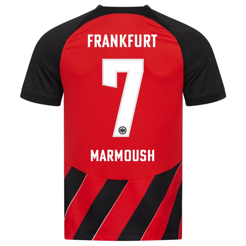 Herren Omar Marmoush #7 Rot Schwarz Heimtrikot Trikot 2023/24 T-Shirt Österreich