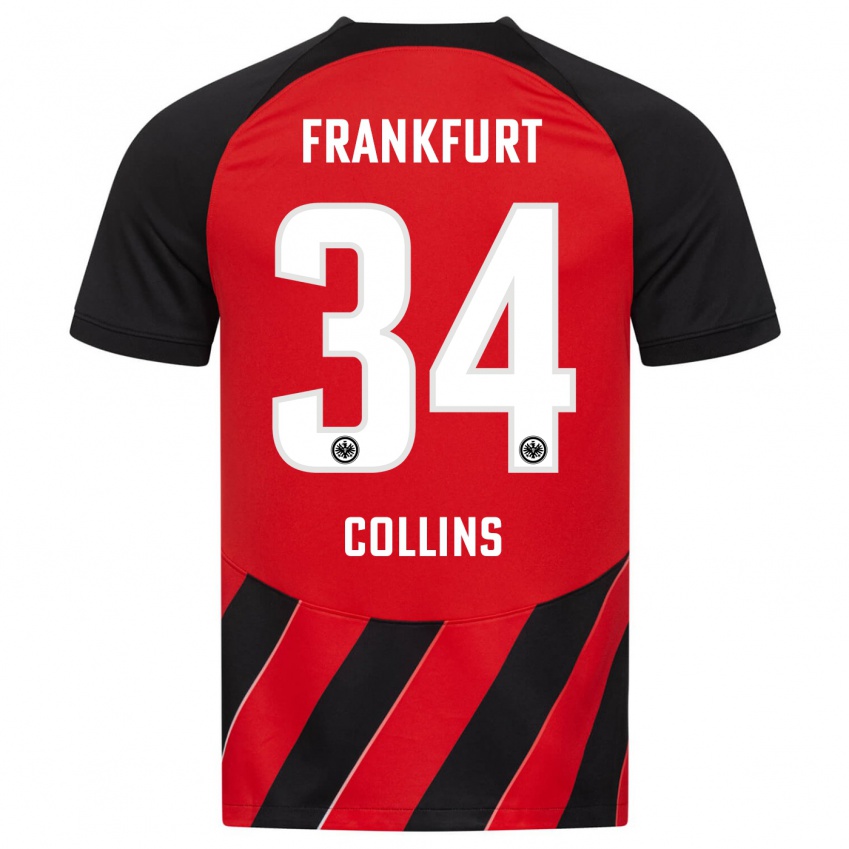 Herren Nnamdi Collins #34 Rot Schwarz Heimtrikot Trikot 2023/24 T-Shirt Österreich