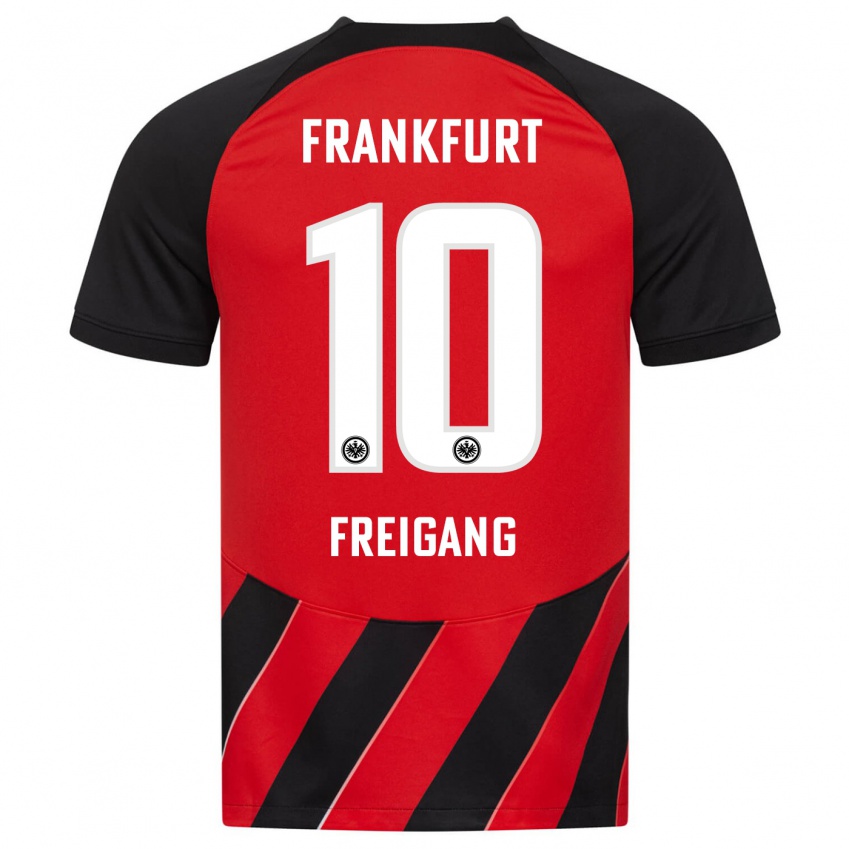 Herren Laura Freigang #10 Rot Schwarz Heimtrikot Trikot 2023/24 T-Shirt Österreich