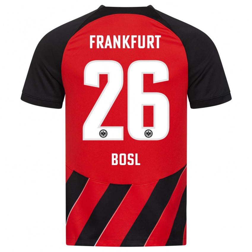 Herren Cara Bosl #26 Rot Schwarz Heimtrikot Trikot 2023/24 T-Shirt Österreich