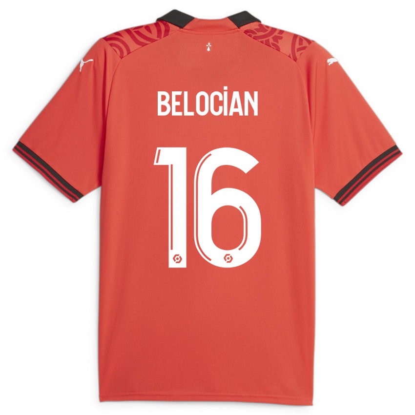 Herren Jeanuël Belocian #16 Rot Heimtrikot Trikot 2023/24 T-Shirt Österreich