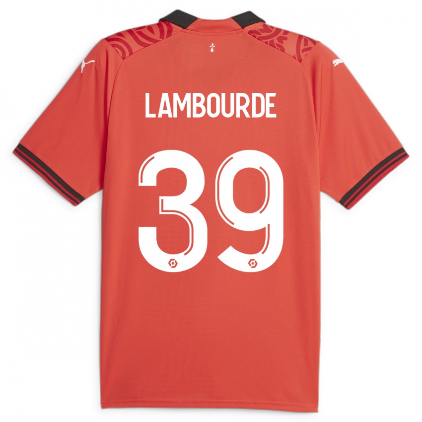 Herren Mathis Lambourde #39 Rot Heimtrikot Trikot 2023/24 T-Shirt Österreich