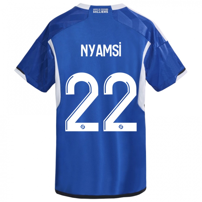 Herren Gerzino Nyamsi #22 Blau Heimtrikot Trikot 2023/24 T-Shirt Österreich