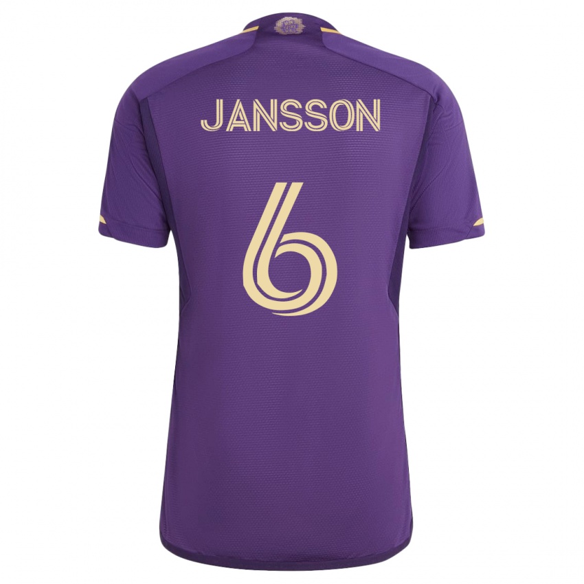 Herren Robin Jansson #6 Violett Heimtrikot Trikot 2023/24 T-Shirt Österreich