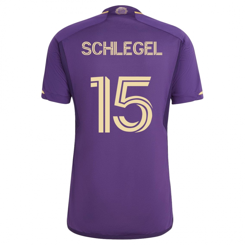 Herren Rodrigo Schlegel #15 Violett Heimtrikot Trikot 2023/24 T-Shirt Österreich