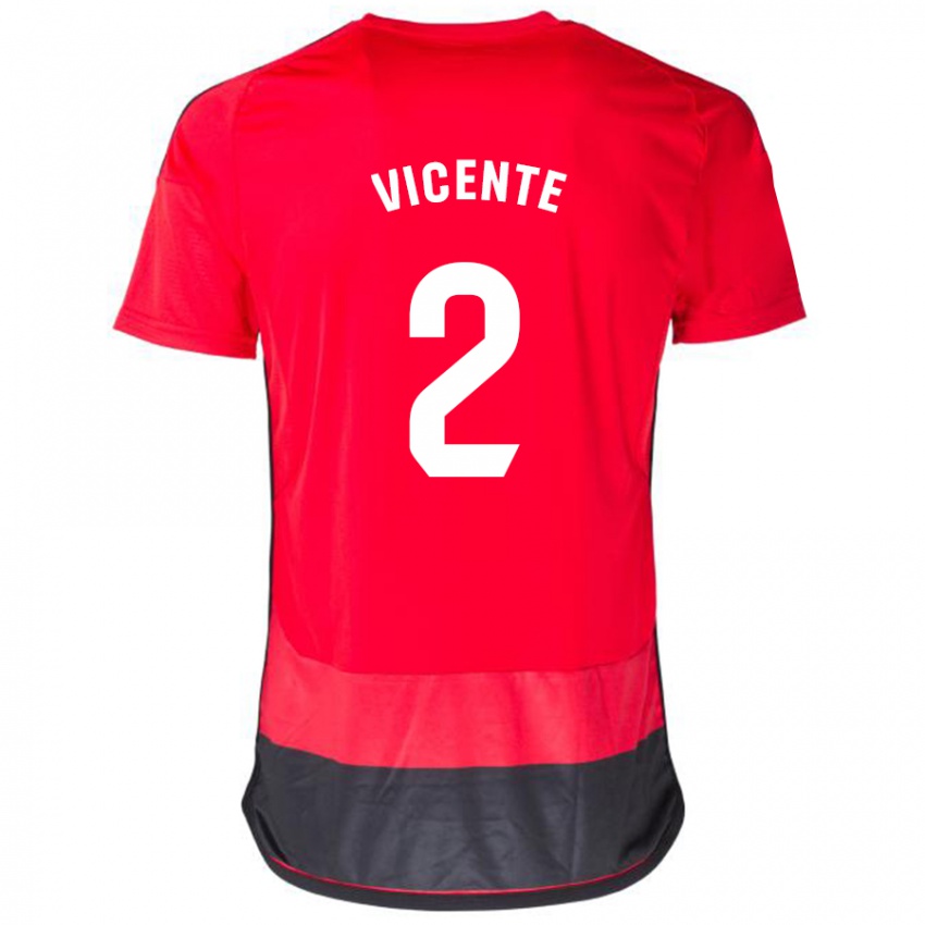 Herren David Vicente #2 Rot Schwarz Heimtrikot Trikot 2023/24 T-Shirt Österreich