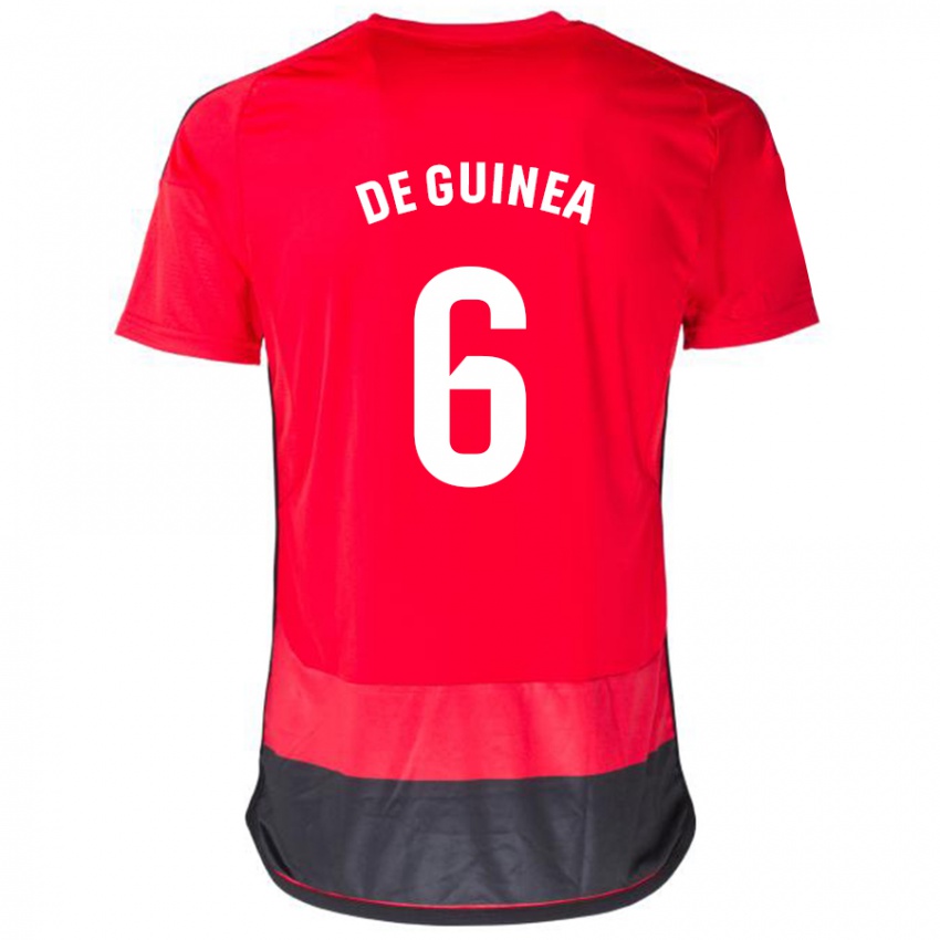 Herren Asier Ortiz De Guinea #6 Rot Schwarz Heimtrikot Trikot 2023/24 T-Shirt Österreich