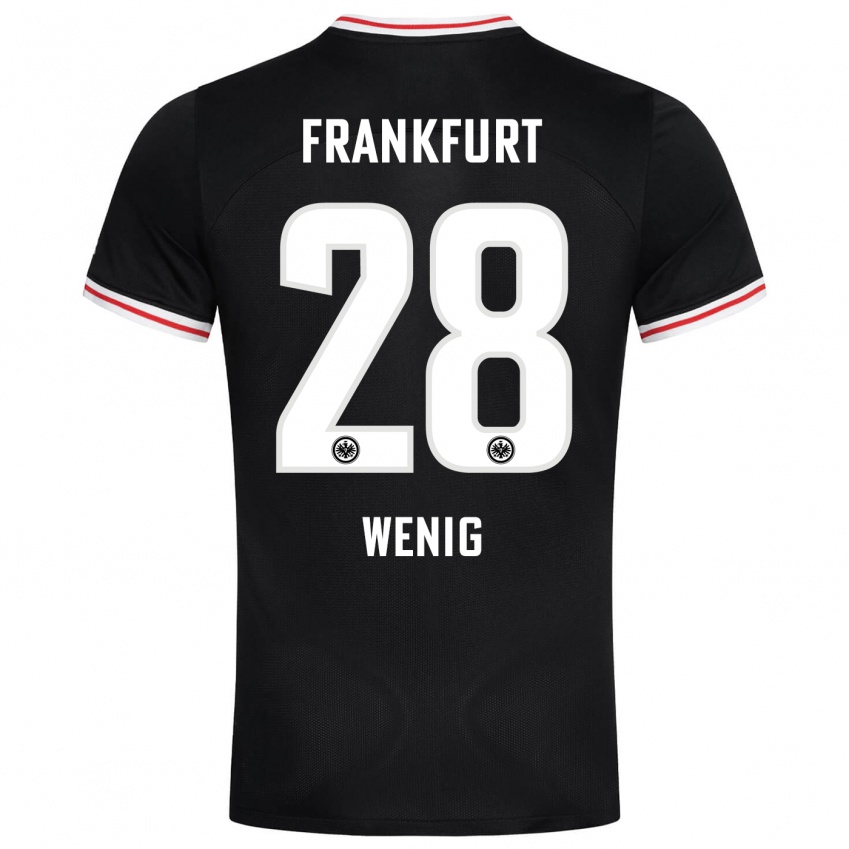 Herren Marcel Wenig #28 Schwarz Auswärtstrikot Trikot 2023/24 T-Shirt Österreich