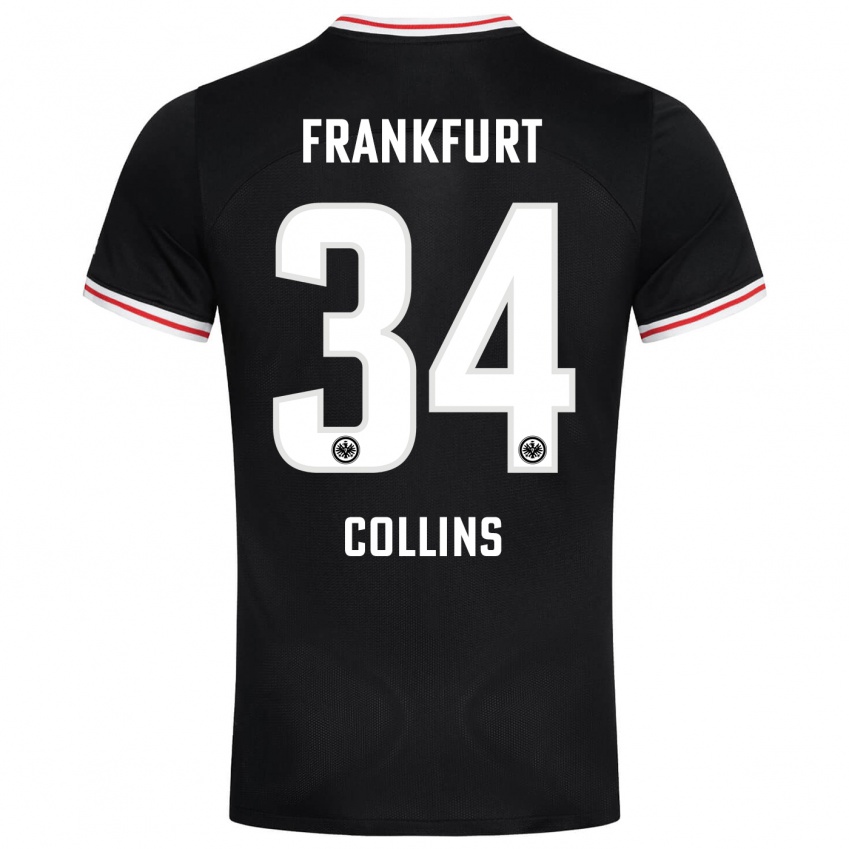 Herren Nnamdi Collins #34 Schwarz Auswärtstrikot Trikot 2023/24 T-Shirt Österreich