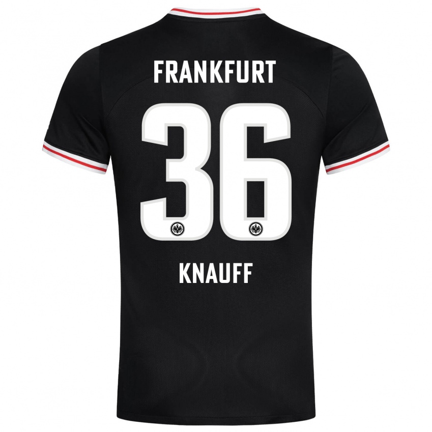 Herren Ansgar Knauff #36 Schwarz Auswärtstrikot Trikot 2023/24 T-Shirt Österreich