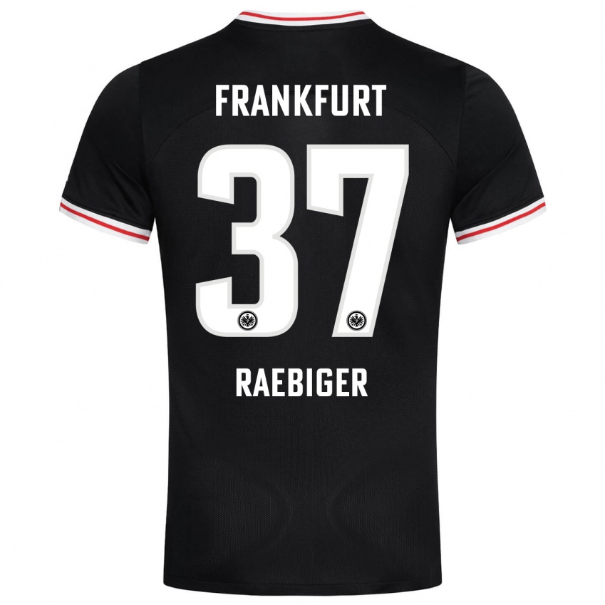 Herren Sidney Raebiger #37 Schwarz Auswärtstrikot Trikot 2023/24 T-Shirt Österreich