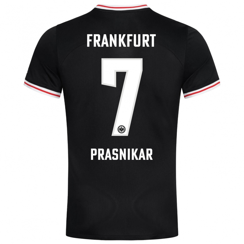 Herren Lara Prasnikar #7 Schwarz Auswärtstrikot Trikot 2023/24 T-Shirt Österreich