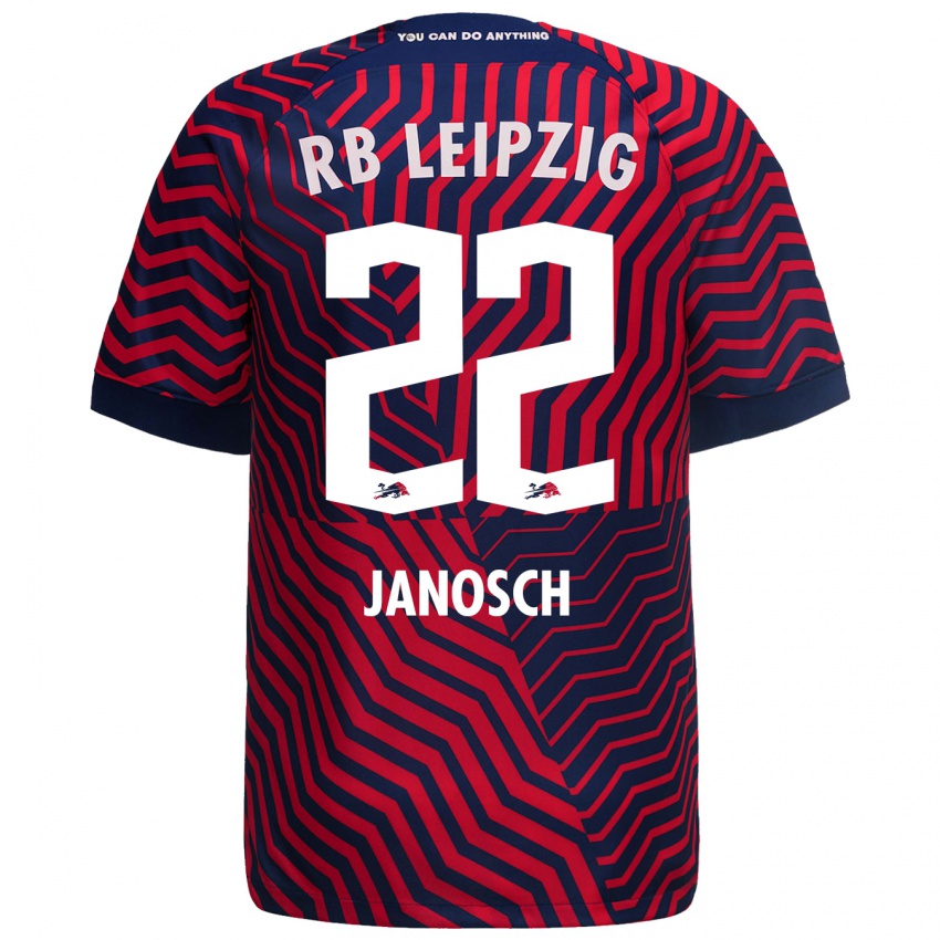 Herren Luca Janosch #22 Blau Rot Auswärtstrikot Trikot 2023/24 T-Shirt Österreich