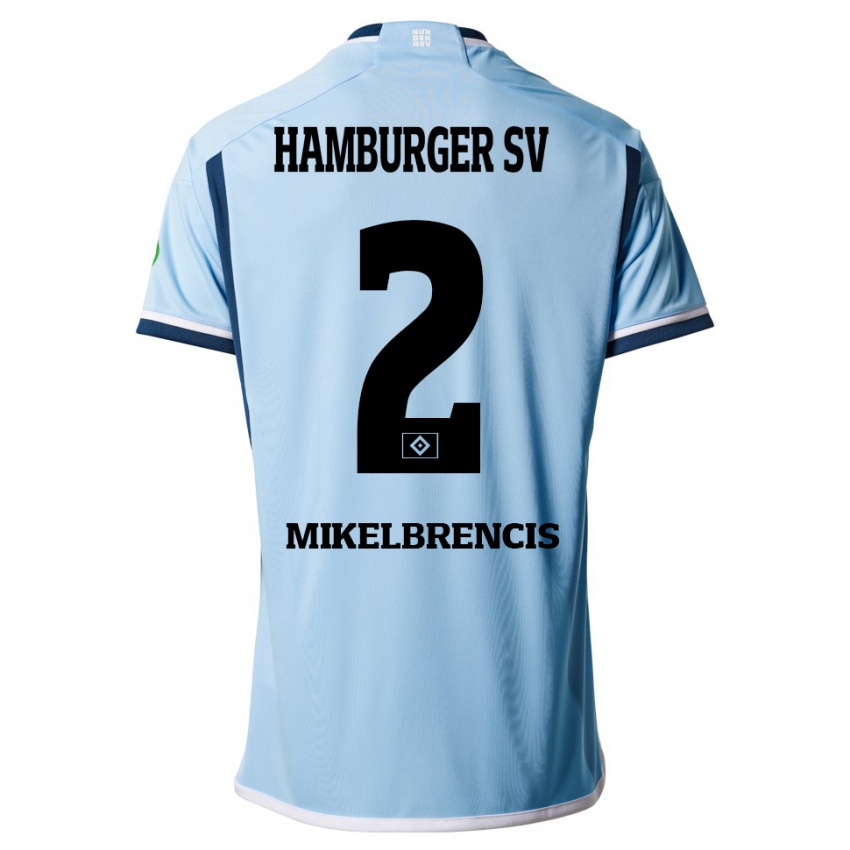 Herren William Mikelbrencis #2 Blau Auswärtstrikot Trikot 2023/24 T-Shirt Österreich