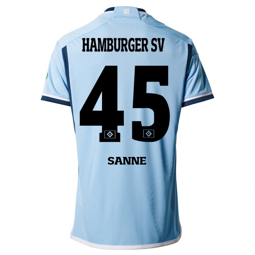 Herren Tom Sanne #45 Blau Auswärtstrikot Trikot 2023/24 T-Shirt Österreich