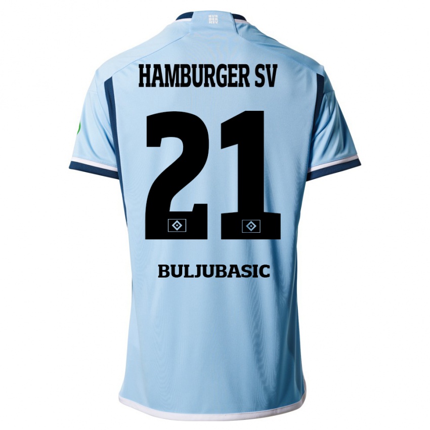 Herren Amer Buljubasic #21 Blau Auswärtstrikot Trikot 2023/24 T-Shirt Österreich