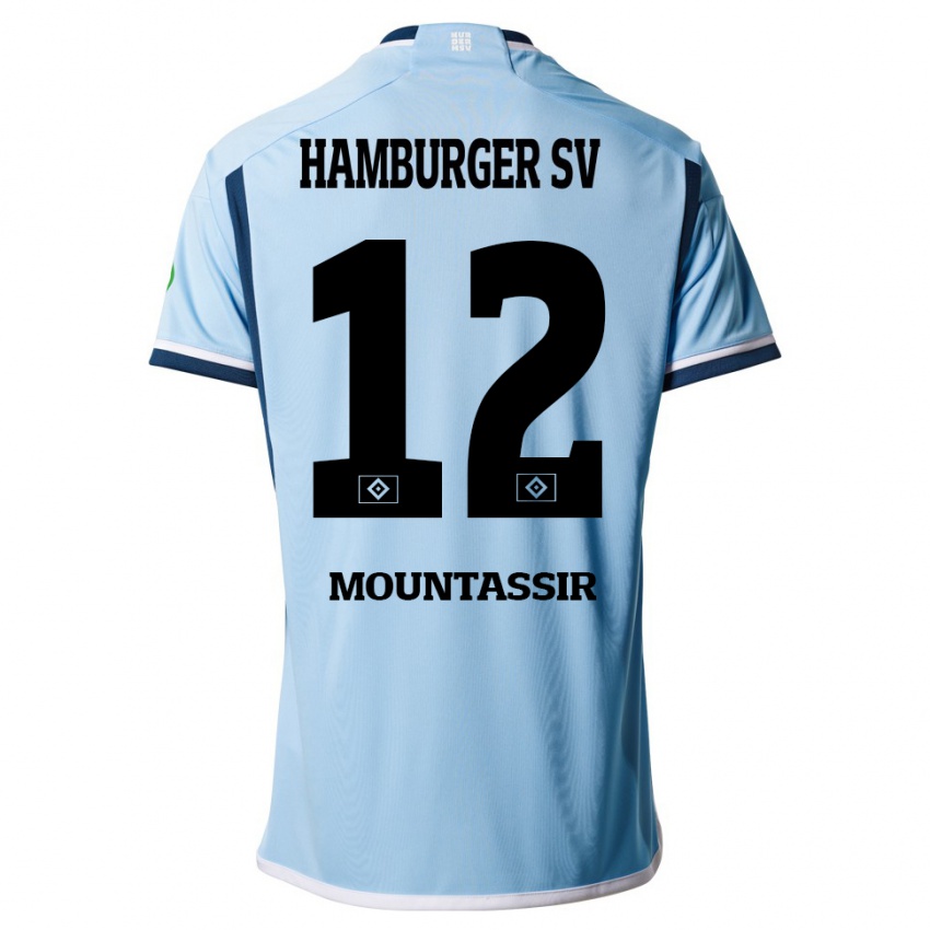 Herren Youssef Mountassir #12 Blau Auswärtstrikot Trikot 2023/24 T-Shirt Österreich