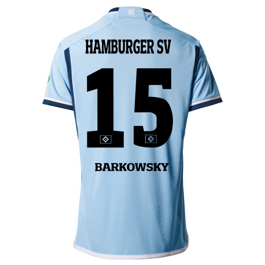 Herren Finn Barkowsky #15 Blau Auswärtstrikot Trikot 2023/24 T-Shirt Österreich