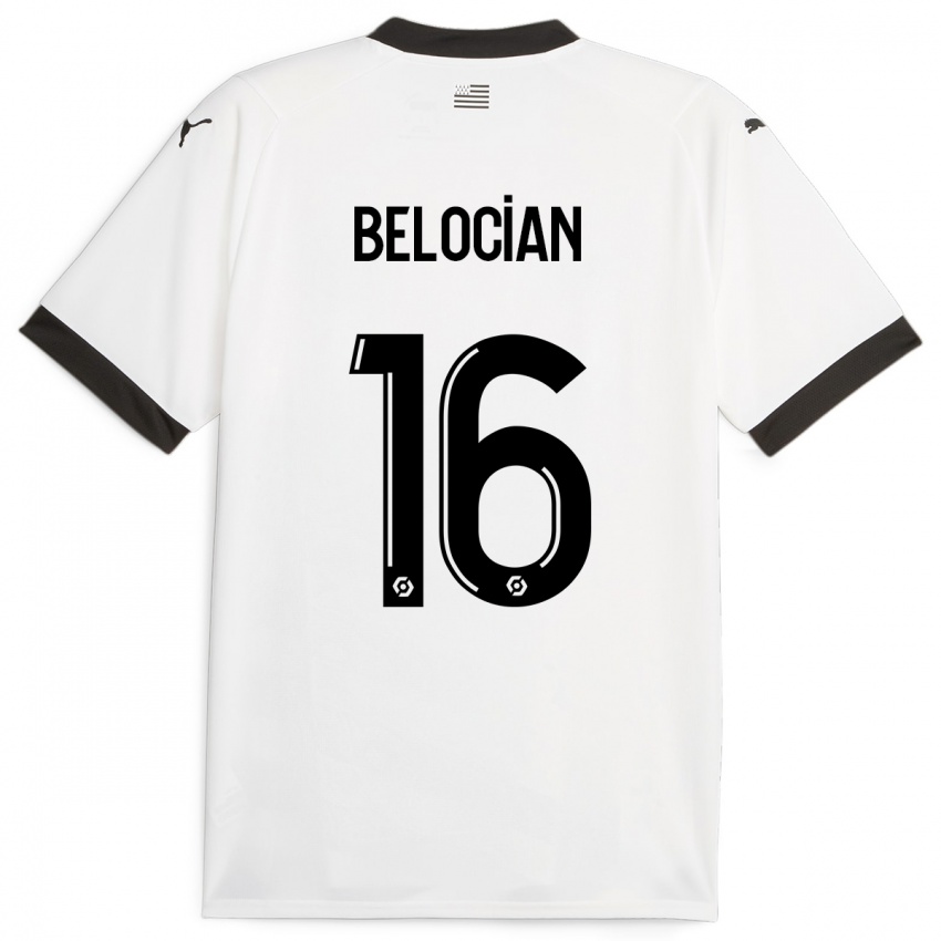 Herren Jeanuël Belocian #16 Weiß Auswärtstrikot Trikot 2023/24 T-Shirt Österreich