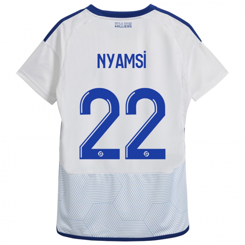 Herren Gerzino Nyamsi #22 Weiß Auswärtstrikot Trikot 2023/24 T-Shirt Österreich