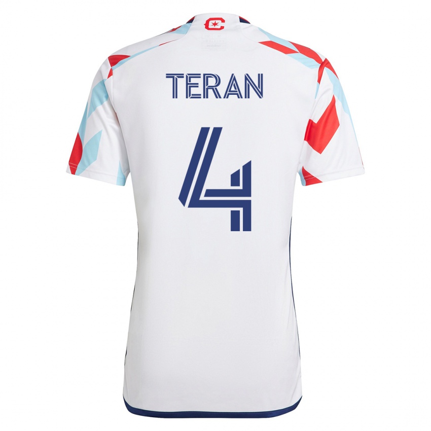 Herren Carlos Terán #4 Weiß Blau Auswärtstrikot Trikot 2023/24 T-Shirt Österreich