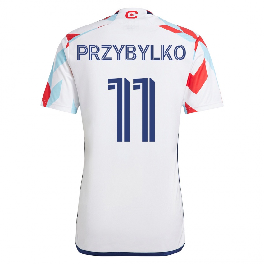 Herren Kacper Przybylko #11 Weiß Blau Auswärtstrikot Trikot 2023/24 T-Shirt Österreich