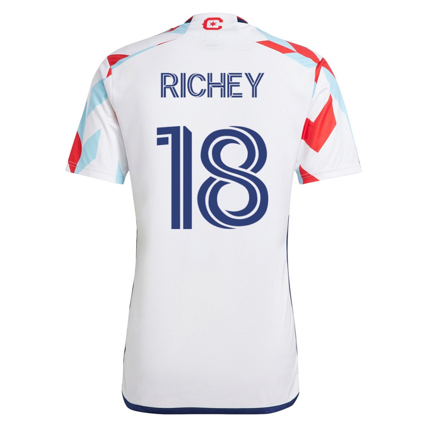 Herren Spencer Richey #18 Weiß Blau Auswärtstrikot Trikot 2023/24 T-Shirt Österreich