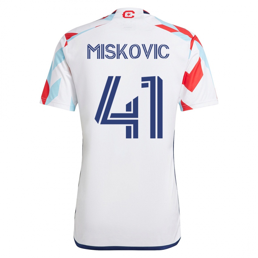 Herren Mihajlo Miskovic #41 Weiß Blau Auswärtstrikot Trikot 2023/24 T-Shirt Österreich