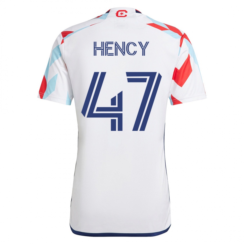 Herren Billy Hency #47 Weiß Blau Auswärtstrikot Trikot 2023/24 T-Shirt Österreich