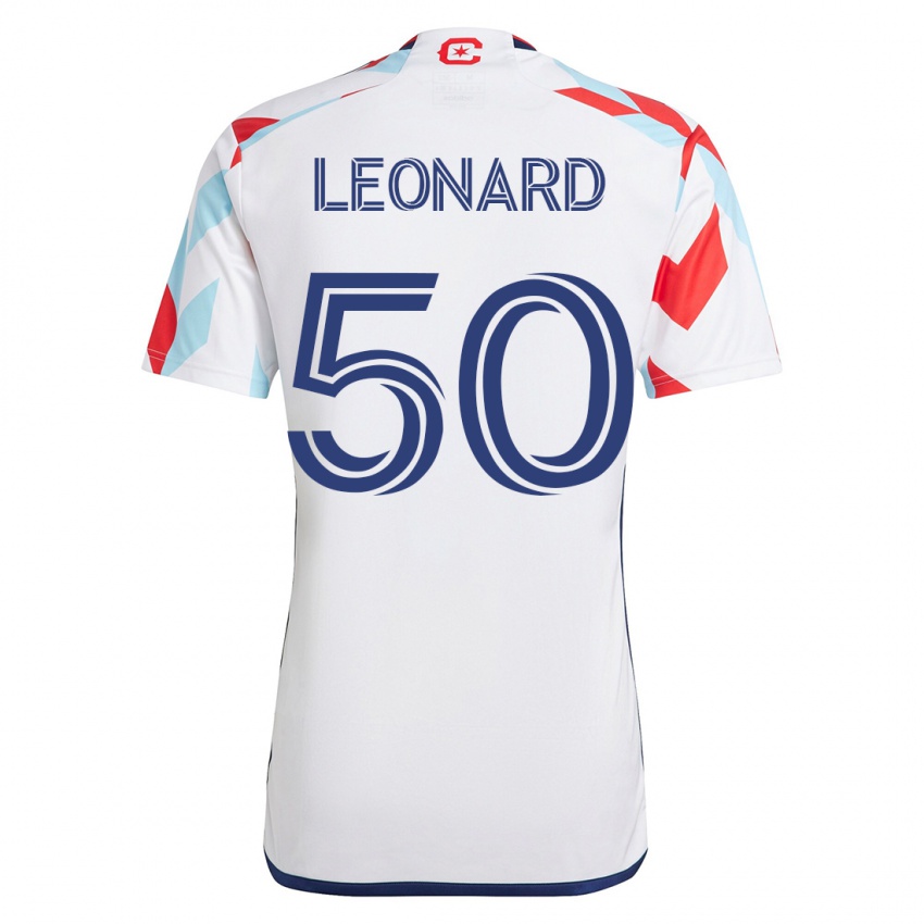Herren Eric Leonard #50 Weiß Blau Auswärtstrikot Trikot 2023/24 T-Shirt Österreich