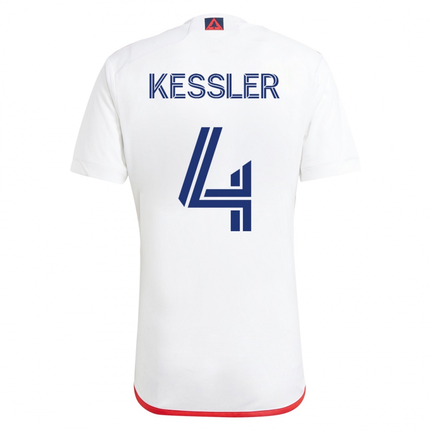 Herren Henry Kessler #4 Weiß Rot Auswärtstrikot Trikot 2023/24 T-Shirt Österreich